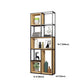 Contemporary Metal and Wooden Shelf Bookcase Open Bookcase for Office