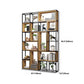 Contemporary Metal and Wooden Shelf Bookcase Open Bookcase for Office