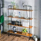 Modern Metal Bookshelf Brown Etagere Open Shelf Bookcase with Shelves Clearhalo 'Bookcases' 'furn' 'furn_bookcases' 'Furniture' 'Office Furniture' 5742035