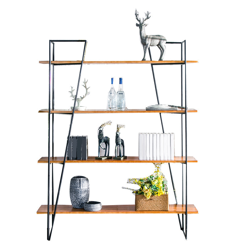 Modern Metal Bookshelf Brown Etagere Open Shelf Bookcase with Shelves Clearhalo 'Bookcases' 'furn' 'furn_bookcases' 'Furniture' 'Office Furniture' 5742038