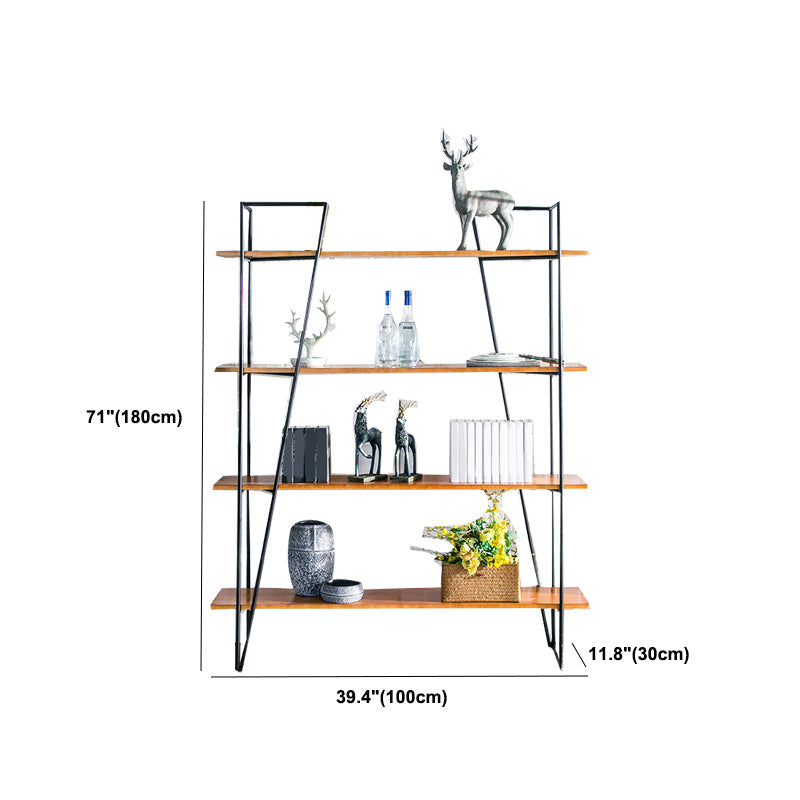 Modern Metal Bookshelf Brown Etagere Open Shelf Bookcase with Shelves Clearhalo 'Bookcases' 'furn' 'furn_bookcases' 'Furniture' 'Office Furniture' 5742044