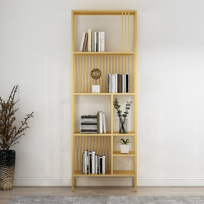 Bibliothèque moderne noire et dorée, étagère ouverte en métal pour la maison