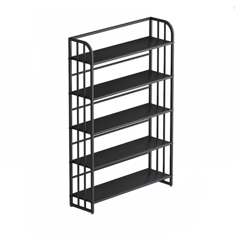 Standard Steel Bookshelf Modern Bookcase Storage and Display Shelves 23.6"L x 11"W x 59.1"H Black Clearhalo 'Bookcases' 'furn' 'furn_bookcases' 'Furniture' 'Office Furniture' 5742130