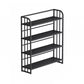 Standard Steel Bookshelf Modern Bookcase Storage and Display Shelves 23.6"L x 11"W x 46.5"H Black Clearhalo 'Bookcases' 'furn' 'furn_bookcases' 'Furniture' 'Office Furniture' 5742131