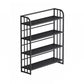 Standard Steel Bookshelf Modern Bookcase Storage and Display Shelves 31.5"L x 11"W x 46.5"H Black Clearhalo 'Bookcases' 'furn' 'furn_bookcases' 'Furniture' 'Office Furniture' 5742133
