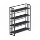 Standard Steel Bookshelf Modern Bookcase Storage and Display Shelves 39.4"L x 11"W x 46.5"H Black Clearhalo 'Bookcases' 'furn' 'furn_bookcases' 'Furniture' 'Office Furniture' 5742135