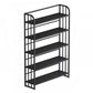 Standard Steel Bookshelf Modern Bookcase Storage and Display Shelves 47.2"L x 11"W x 59.1"H Black Clearhalo 'Bookcases' 'furn' 'furn_bookcases' 'Furniture' 'Office Furniture' 5742142