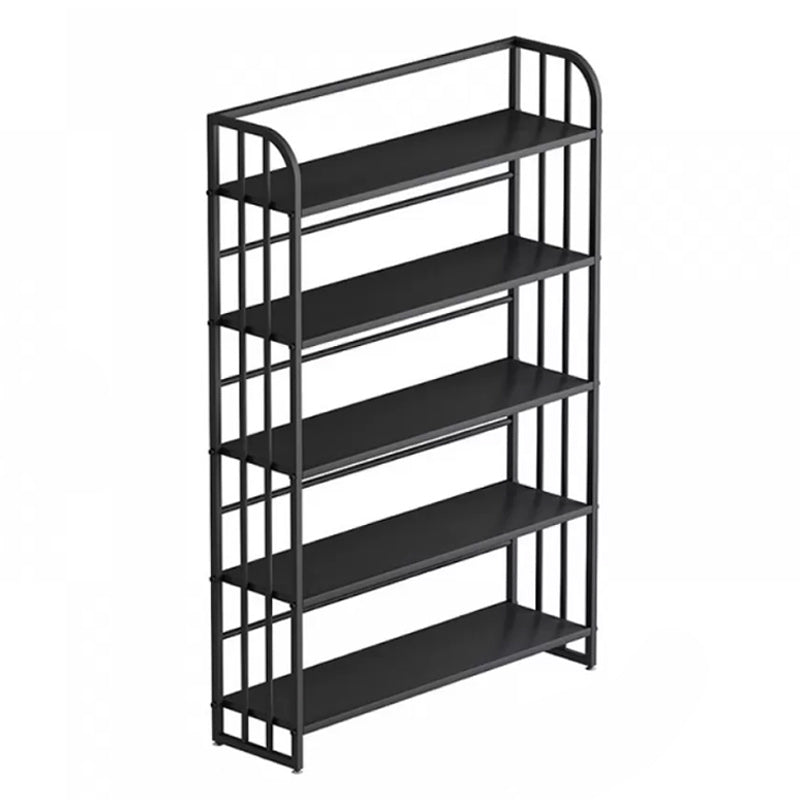 Standard Steel Bookshelf Modern Bookcase Storage and Display Shelves 47.2"L x 11"W x 59.1"H Black Clearhalo 'Bookcases' 'furn' 'furn_bookcases' 'Furniture' 'Office Furniture' 5742142