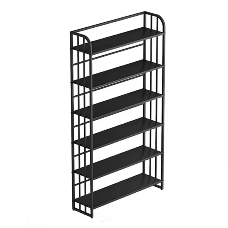Standard Steel Bookshelf Modern Bookcase Storage and Display Shelves 47.2"L x 11"W x 71.7"H Black Clearhalo 'Bookcases' 'furn' 'furn_bookcases' 'Furniture' 'Office Furniture' 5742148