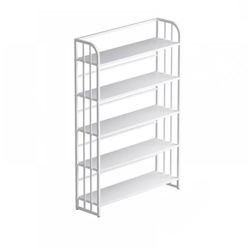 Standard Steel Bookshelf Modern Bookcase Storage and Display Shelves 23.6"L x 11"W x 59.1"H White Clearhalo 'Bookcases' 'furn' 'furn_bookcases' 'Furniture' 'Office Furniture' 5742149