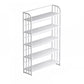 Standard Steel Bookshelf Modern Bookcase Storage and Display Shelves 31.5"L x 11"W x 59.1"H White Clearhalo 'Bookcases' 'furn' 'furn_bookcases' 'Furniture' 'Office Furniture' 5742154