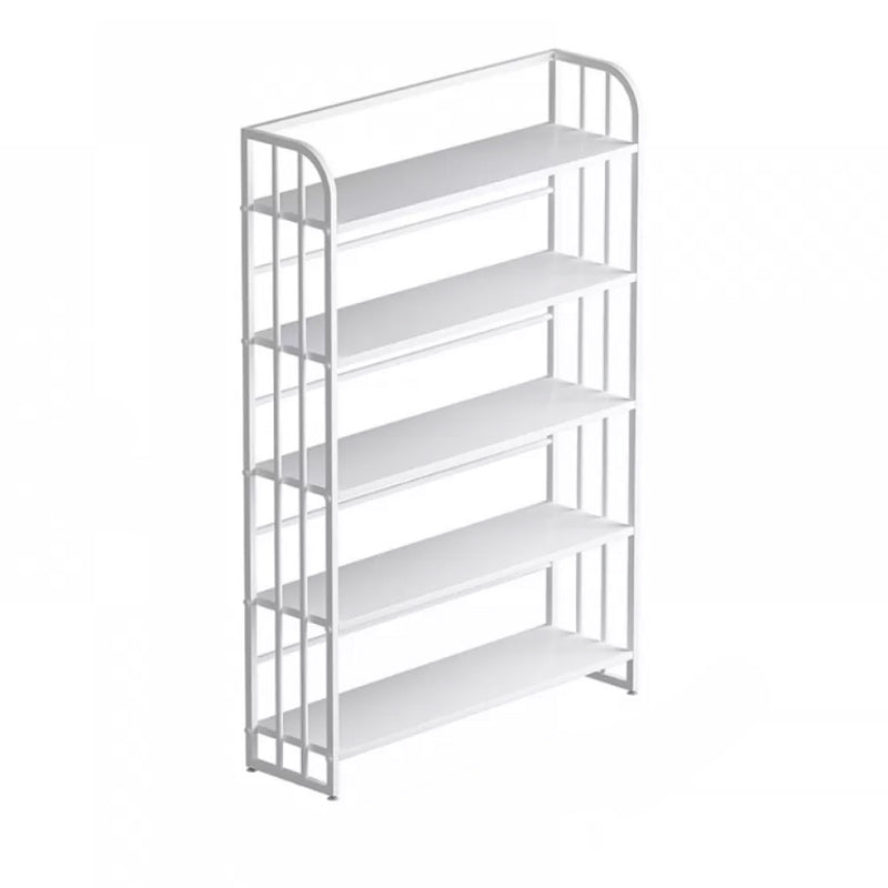 Standard Steel Bookshelf Modern Bookcase Storage and Display Shelves 31.5"L x 11"W x 59.1"H White Clearhalo 'Bookcases' 'furn' 'furn_bookcases' 'Furniture' 'Office Furniture' 5742154