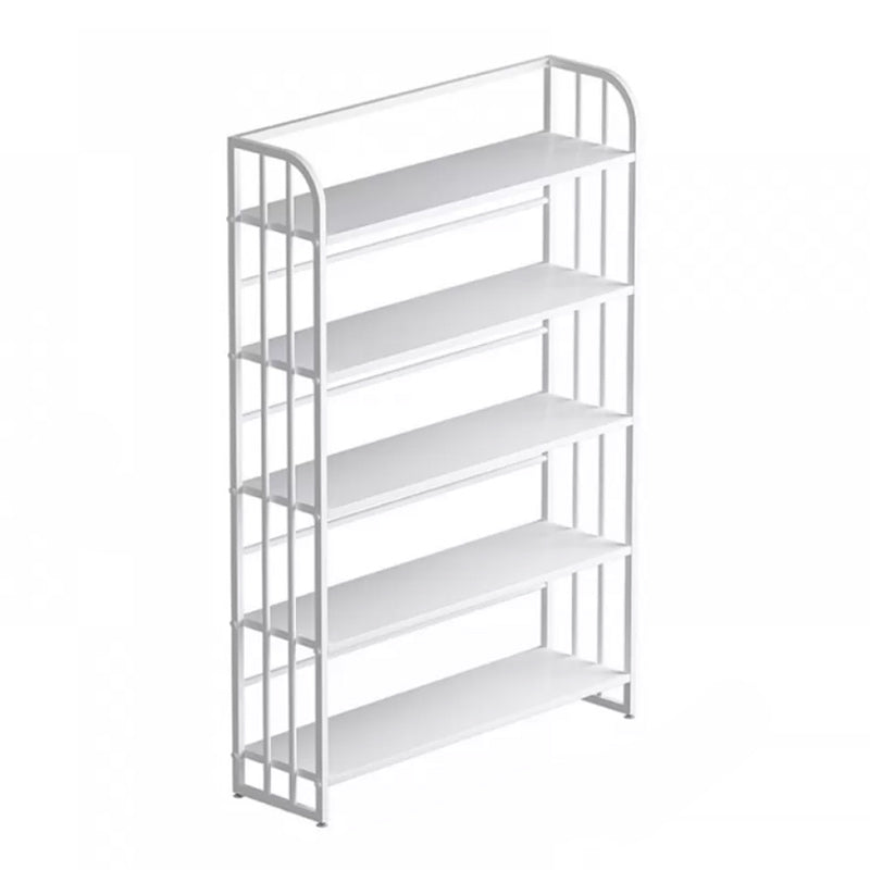 Standard Steel Bookshelf Modern Bookcase Storage and Display Shelves 39.4"L x 11"W x 59.1"H White Clearhalo 'Bookcases' 'furn' 'furn_bookcases' 'Furniture' 'Office Furniture' 5742155