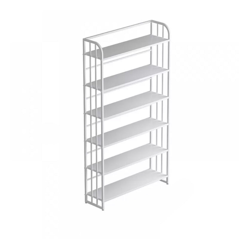 Standard Steel Bookshelf Modern Bookcase Storage and Display Shelves 23.6"L x 11"W x 71.7"H White Clearhalo 'Bookcases' 'furn' 'furn_bookcases' 'Furniture' 'Office Furniture' 5742157