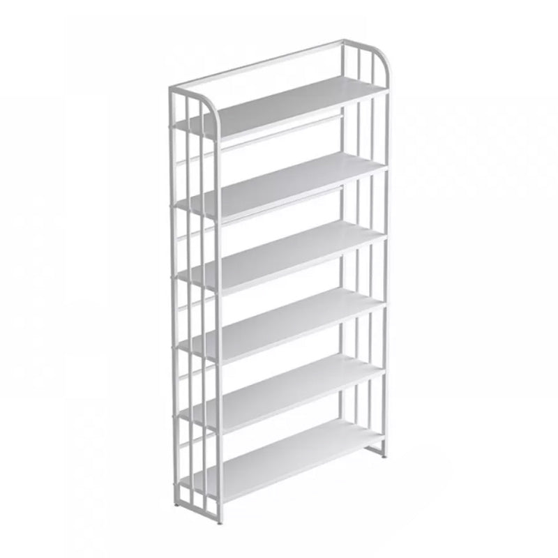Standard Steel Bookshelf Modern Bookcase Storage and Display Shelves 31.5"L x 11"W x 71.7"H White Clearhalo 'Bookcases' 'furn' 'furn_bookcases' 'Furniture' 'Office Furniture' 5742158