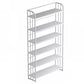 Standard Steel Bookshelf Modern Bookcase Storage and Display Shelves 47.2"L x 11"W x 71.7"H White Clearhalo 'Bookcases' 'furn' 'furn_bookcases' 'Furniture' 'Office Furniture' 5742159