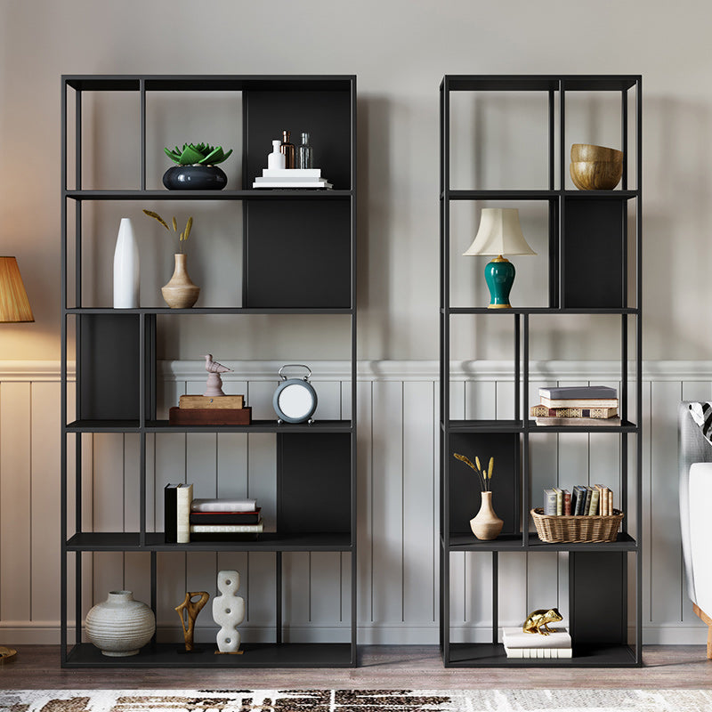 5-Shelf Modern Metal Bookshelf Etagere Open Shelf Bookcase in Burnish Clearhalo 'Bookcases' 'furn' 'furn_bookcases' 'Furniture' 'Office Furniture' 5742172