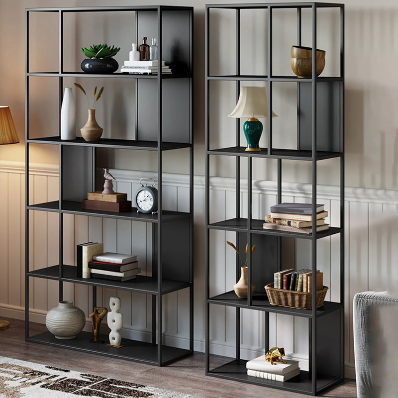 5-Shelf Modern Metal Bookshelf Etagere Open Shelf Bookcase in Burnish Clearhalo 'Bookcases' 'furn' 'furn_bookcases' 'Furniture' 'Office Furniture' 5742175