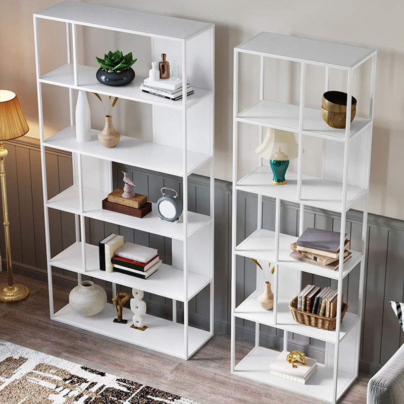 5-Shelf Modern Metal Bookshelf Etagere Open Shelf Bookcase in Burnish Clearhalo 'Bookcases' 'furn' 'furn_bookcases' 'Furniture' 'Office Furniture' 5742179