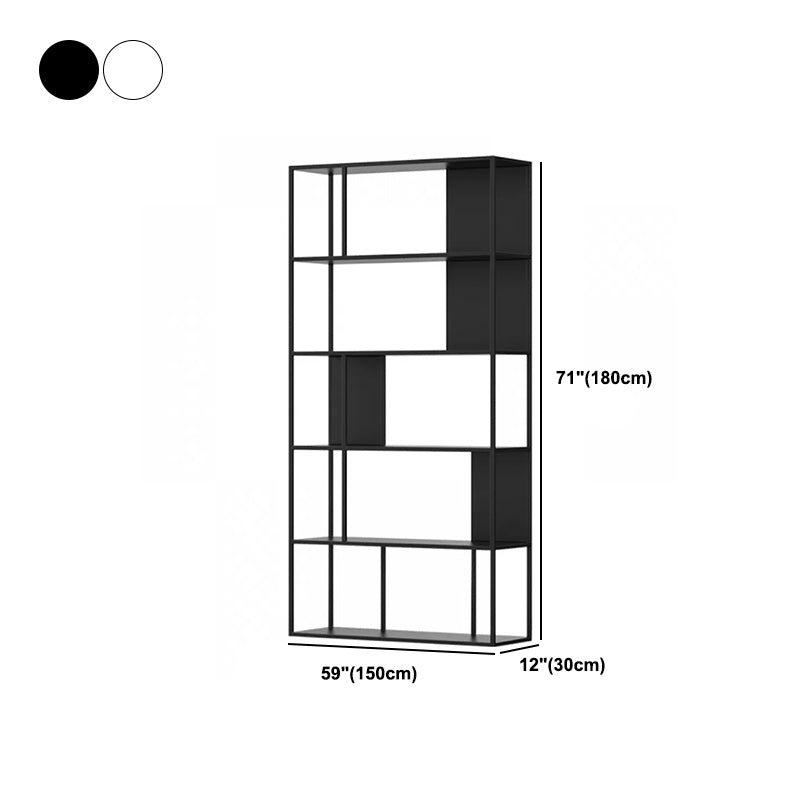 5-Shelf Modern Metal Bookshelf Etagere Open Shelf Bookcase in Burnish Clearhalo 'Bookcases' 'furn' 'furn_bookcases' 'Furniture' 'Office Furniture' 5742191