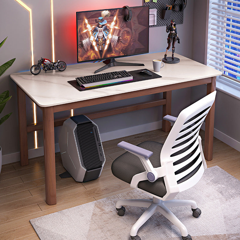 Desca da ufficio moderna in legno massiccio di scrittura di cavalletto rettangolare per casa