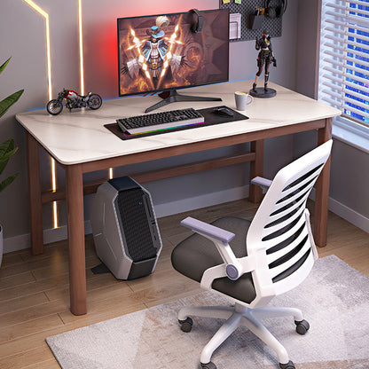 Desca da ufficio moderna in legno massiccio di scrittura di cavalletto rettangolare per casa