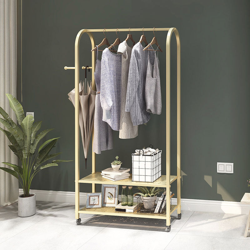 Kit d'entrée en métal moderne avec étagères de rangement à crochets