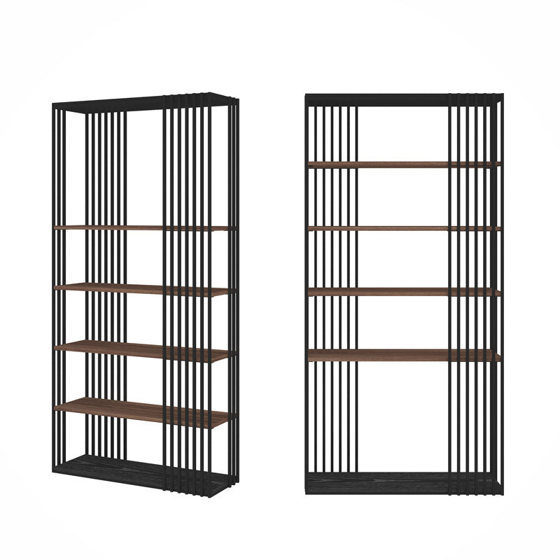 Contemporary Metal and Wooden Shelf Open Shelf Bookcase with Shelves Clearhalo 'Bookcases' 'furn' 'furn_bookcases' 'Furniture' 'Office Furniture' 5742454