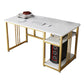 Glam Writing Desk Rectangular Manufactured Wood Office Desk for Bedroom and Living Room