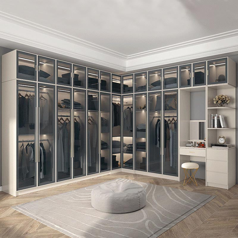 Kleiderschrank zeitgenössischer Stil weiße Farbe Holzgarderobe Schrank für Zuhause