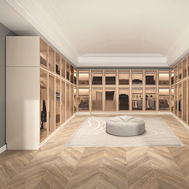 Kleiderschrank zeitgenössischer Stil weiße Farbe Holzgarderobe Schrank für Zuhause