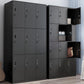 Black Metal Wardrobe Cabinet Contemporary Hinged Wardrobe Armoire Clearhalo 'Armoires & Wardrobes' 'armoires_wardrobes' 'Bedroom Furniture' 'furn' 'furn_armoires_wardrobes' 'Furniture' 5742565