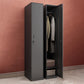 Black Metal Wardrobe Cabinet Contemporary Hinged Wardrobe Armoire Clearhalo 'Armoires & Wardrobes' 'armoires_wardrobes' 'Bedroom Furniture' 'furn' 'furn_armoires_wardrobes' 'Furniture' 5742567