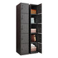 Black Metal Wardrobe Cabinet Contemporary Hinged Wardrobe Armoire 15"L x 17"W x 71"H 5 Clearhalo 'Armoires & Wardrobes' 'armoires_wardrobes' 'Bedroom Furniture' 'furn' 'furn_armoires_wardrobes' 'Furniture' 5742573