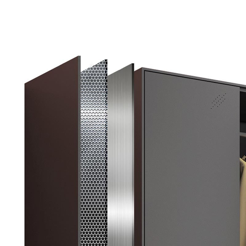 Black Metal Wardrobe Cabinet Contemporary Hinged Wardrobe Armoire Clearhalo 'Armoires & Wardrobes' 'armoires_wardrobes' 'Bedroom Furniture' 'furn' 'furn_armoires_wardrobes' 'Furniture' 5742575