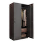 Black Metal Wardrobe Cabinet Contemporary Hinged Wardrobe Armoire 35"L x 20"W x 73"H 2 Clearhalo 'Armoires & Wardrobes' 'armoires_wardrobes' 'Bedroom Furniture' 'furn' 'furn_armoires_wardrobes' 'Furniture' 5742576