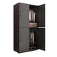 Black Metal Wardrobe Cabinet Contemporary Hinged Wardrobe Armoire 35"L x 20"W x 73"H 4 Clearhalo 'Armoires & Wardrobes' 'armoires_wardrobes' 'Bedroom Furniture' 'furn' 'furn_armoires_wardrobes' 'Furniture' 5742579