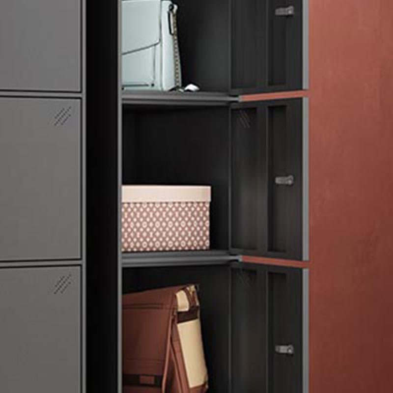 Black Metal Wardrobe Cabinet Contemporary Hinged Wardrobe Armoire Clearhalo 'Armoires & Wardrobes' 'armoires_wardrobes' 'Bedroom Furniture' 'furn' 'furn_armoires_wardrobes' 'Furniture' 5742580