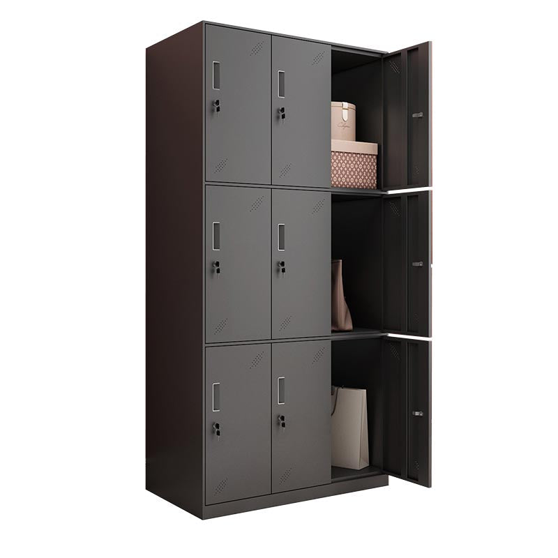Black Metal Wardrobe Cabinet Contemporary Hinged Wardrobe Armoire 35"L x 20"W x 73"H 9 Clearhalo 'Armoires & Wardrobes' 'armoires_wardrobes' 'Bedroom Furniture' 'furn' 'furn_armoires_wardrobes' 'Furniture' 5742583
