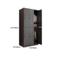 Black Metal Wardrobe Cabinet Contemporary Hinged Wardrobe Armoire Clearhalo 'Armoires & Wardrobes' 'armoires_wardrobes' 'Bedroom Furniture' 'furn' 'furn_armoires_wardrobes' 'Furniture' 5742593