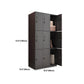 Black Metal Wardrobe Cabinet Contemporary Hinged Wardrobe Armoire Clearhalo 'Armoires & Wardrobes' 'armoires_wardrobes' 'Bedroom Furniture' 'furn' 'furn_armoires_wardrobes' 'Furniture' 5742594