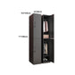 Black Metal Wardrobe Cabinet Contemporary Hinged Wardrobe Armoire Clearhalo 'Armoires & Wardrobes' 'armoires_wardrobes' 'Bedroom Furniture' 'furn' 'furn_armoires_wardrobes' 'Furniture' 5742596