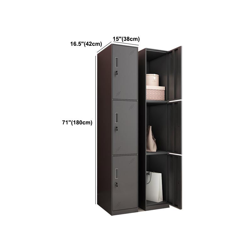 Black Metal Wardrobe Cabinet Contemporary Hinged Wardrobe Armoire Clearhalo 'Armoires & Wardrobes' 'armoires_wardrobes' 'Bedroom Furniture' 'furn' 'furn_armoires_wardrobes' 'Furniture' 5742597