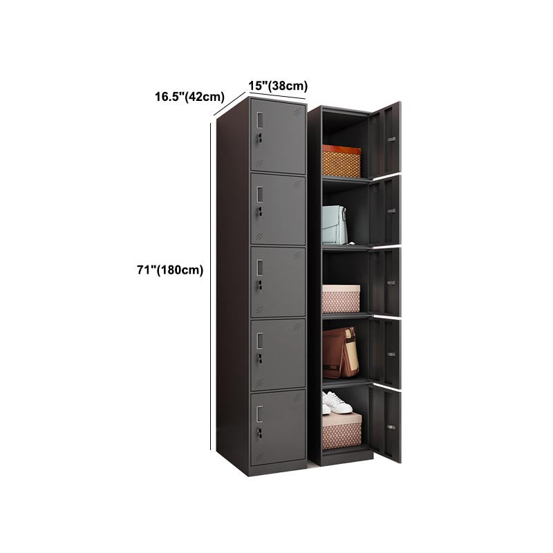 Black Metal Wardrobe Cabinet Contemporary Hinged Wardrobe Armoire Clearhalo 'Armoires & Wardrobes' 'armoires_wardrobes' 'Bedroom Furniture' 'furn' 'furn_armoires_wardrobes' 'Furniture' 5742599