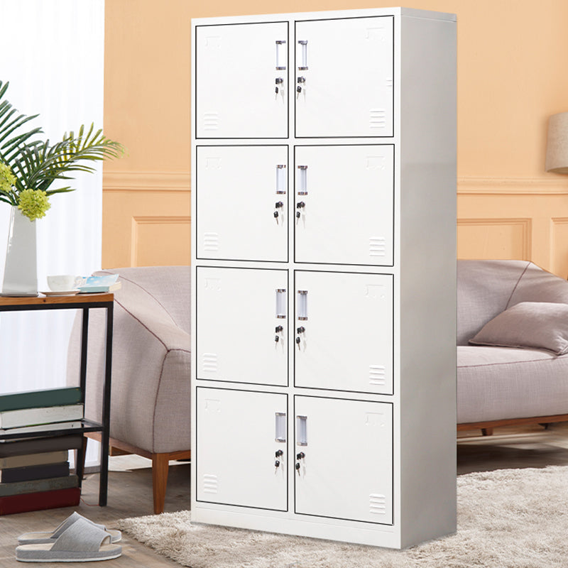 Contemporary Wardrobe Metal Freestanding Wardrobe Closet with Locks Clearhalo 'Armoires & Wardrobes' 'armoires_wardrobes' 'Bedroom Furniture' 'furn' 'furn_armoires_wardrobes' 'Furniture' 5742632