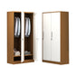 Contemporary Wardrobe Metal Freestanding Wardrobe Closet with Locks White-Brown 2 Clearhalo 'Armoires & Wardrobes' 'armoires_wardrobes' 'Bedroom Furniture' 'furn' 'furn_armoires_wardrobes' 'Furniture' 5742636