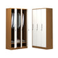 Contemporary Wardrobe Metal Freestanding Wardrobe Closet with Locks White-Brown 3 Clearhalo 'Armoires & Wardrobes' 'armoires_wardrobes' 'Bedroom Furniture' 'furn' 'furn_armoires_wardrobes' 'Furniture' 5742638