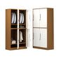 Contemporary Wardrobe Metal Freestanding Wardrobe Closet with Locks White-Brown 4 Clearhalo 'Armoires & Wardrobes' 'armoires_wardrobes' 'Bedroom Furniture' 'furn' 'furn_armoires_wardrobes' 'Furniture' 5742640