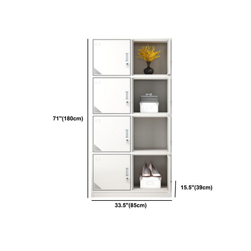 Contemporary Wardrobe Metal Freestanding Wardrobe Closet with Locks Clearhalo 'Armoires & Wardrobes' 'armoires_wardrobes' 'Bedroom Furniture' 'furn' 'furn_armoires_wardrobes' 'Furniture' 5742646