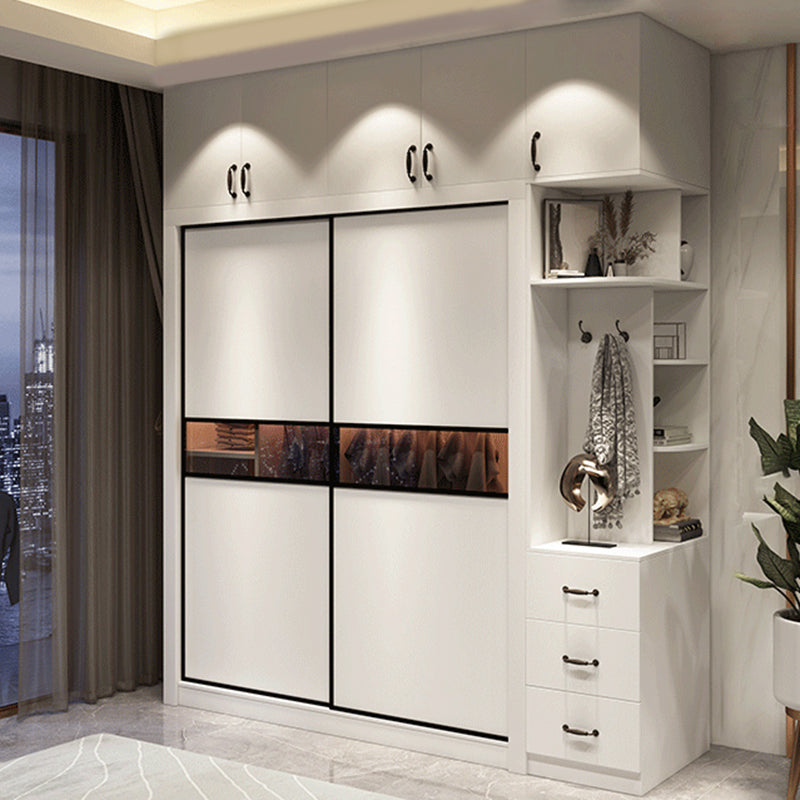 Eigentijdse garderobe armoire houten garderobe kast met planken